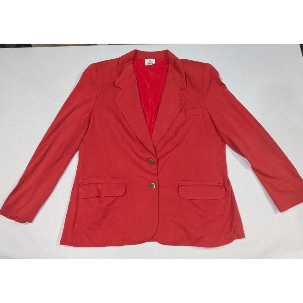 Bleyle Blazer Women 16 Red Excellent Vintage Knit Two Button Made in USA